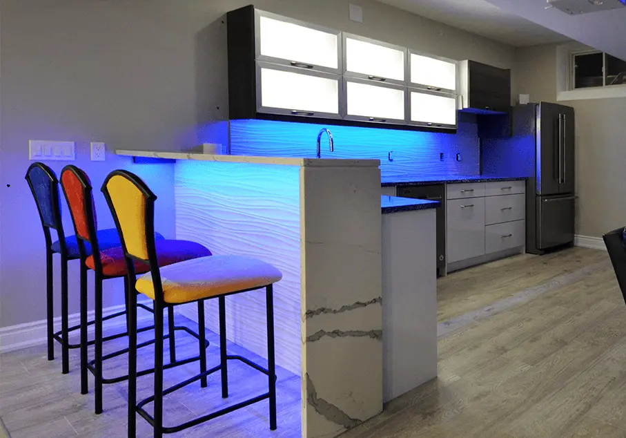 bar and kitchen basement renovation project
